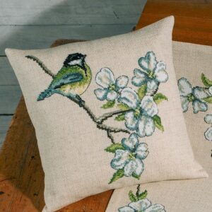Permin embroidery kit cushion cover - Flora Musvit