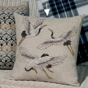 Permin embroidery kit cushion cover - Cranes