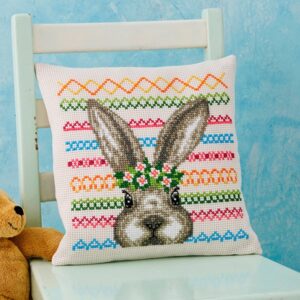 Permin embroidery kit cushion cover - Rabbit
