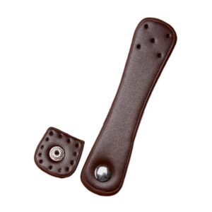 Strap with push lock 11 cm x 18 mm dark brown silver - Go Handmade
