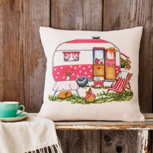 Permin embroidery kit cushion cover - Caravan