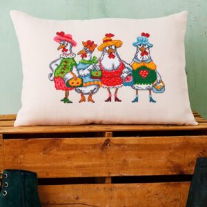 Permin embroidery kit cushion cover - Chick-o-Holics