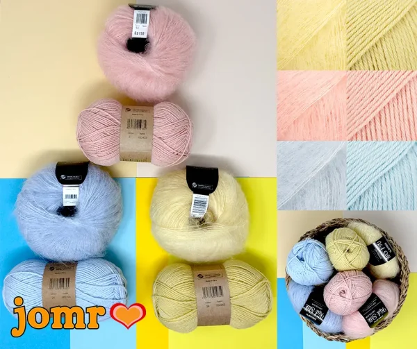 matching pastel colours in Drops Nord and Drops Kid Silk