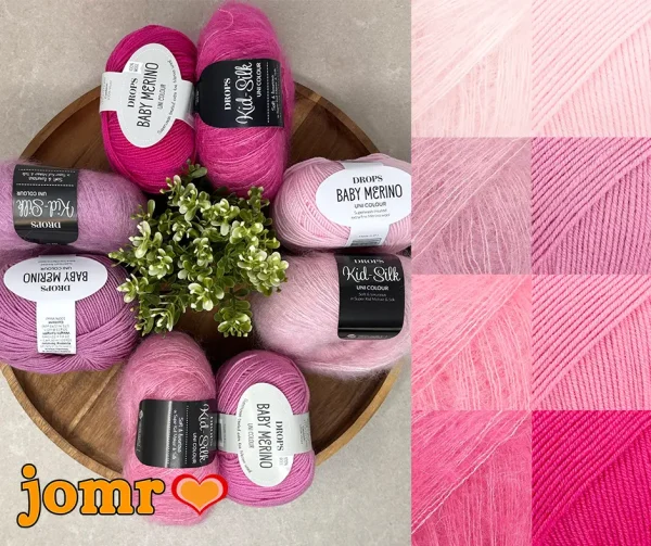 pink and light pink yarn combinations